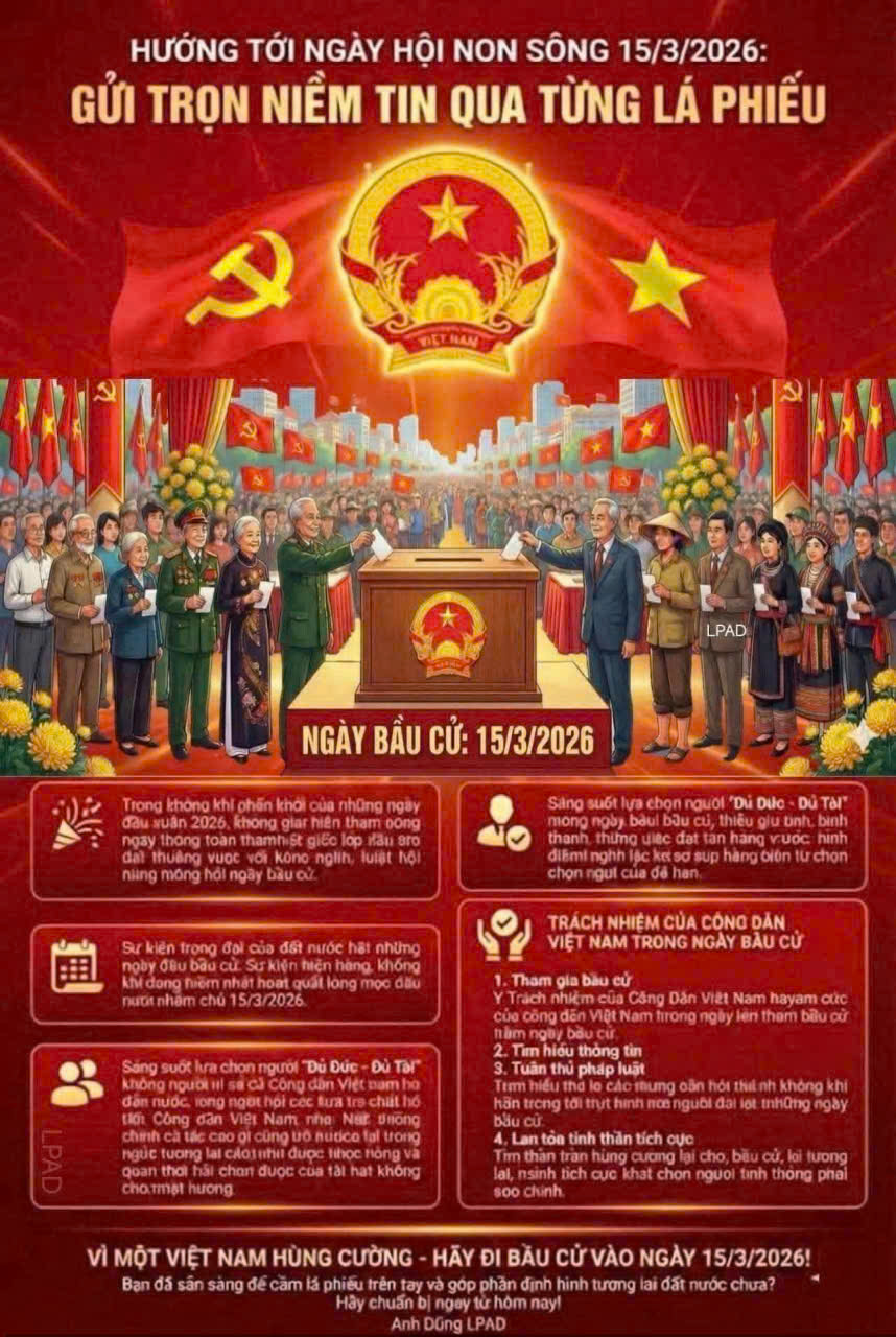 Hướng tới ngày hội non sông 15 tháng 3 năm 2026.